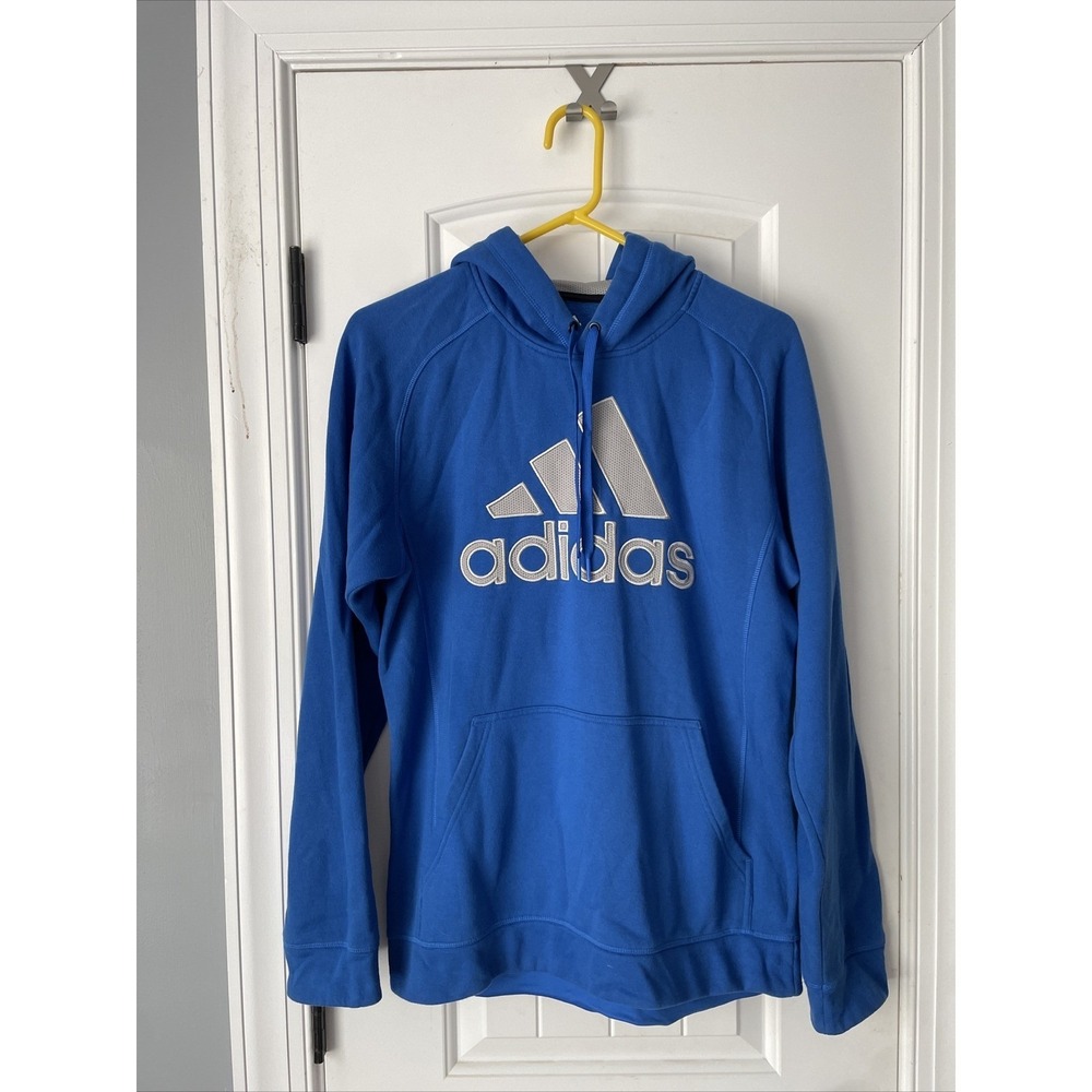 Adidas Mens Hoodie Size‎ Small Pullover Sweatshirt Pockets Blue/Gray